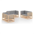 vidaXL 6 Piece Wood Medium Garden Lounge Set