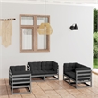 vidaXL 6 Piece Wood Garden Lounge Set in Gray