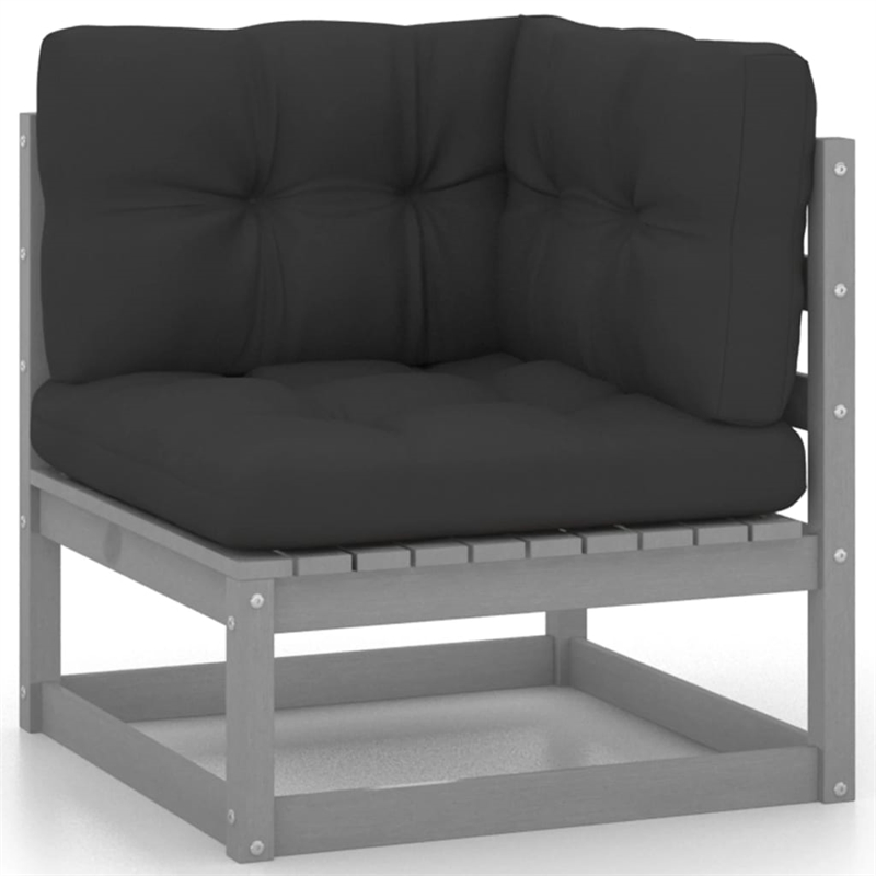 vidaXL 6 Piece Wood Garden Lounge Set in Gray