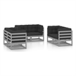 vidaXL 6 Piece Wood Garden Lounge Set in Gray