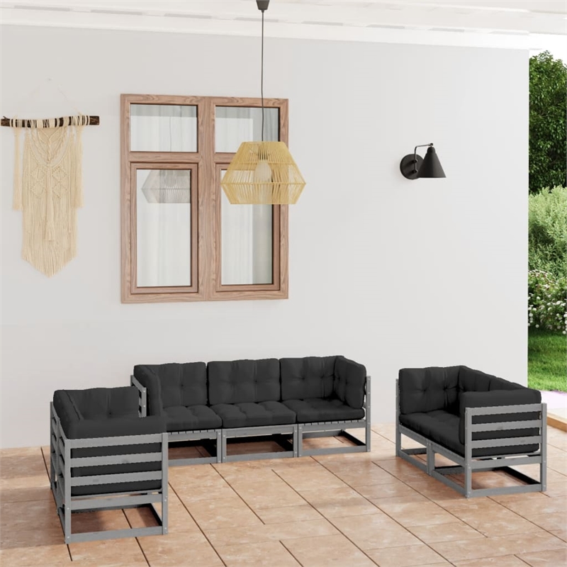 vidaXL 7 Piece Garden Lounge Set in Gray/Anthracite