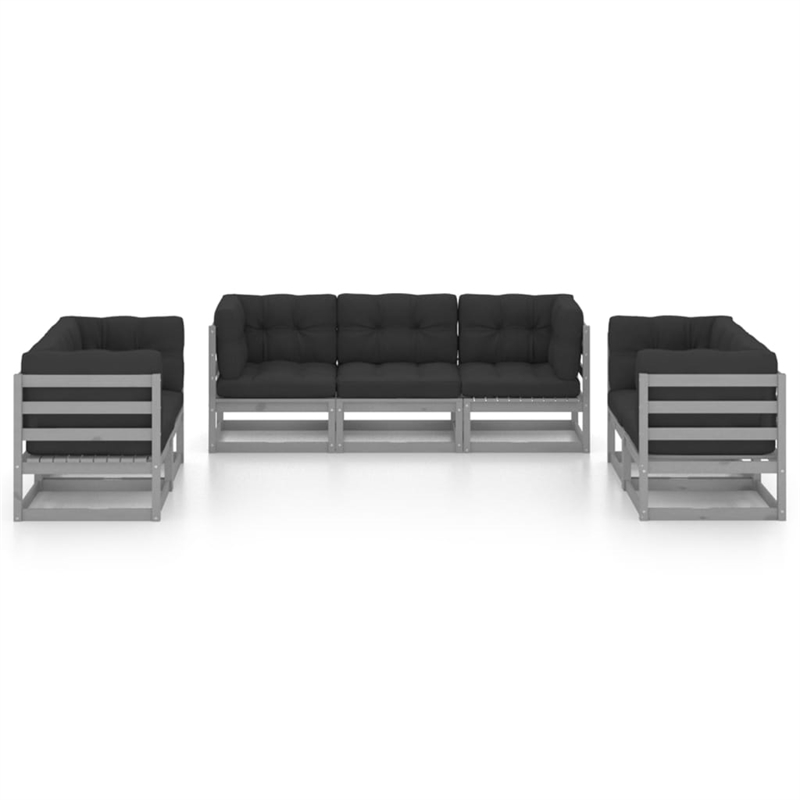vidaXL 7 Piece Garden Lounge Set in Gray/Anthracite