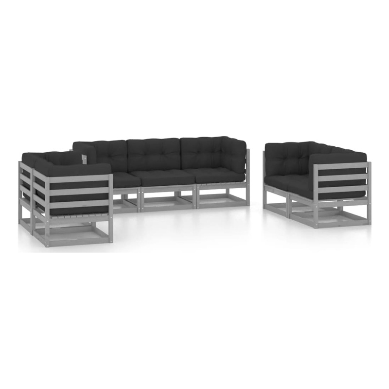 vidaXL 7 Piece Garden Lounge Set in Gray/Anthracite