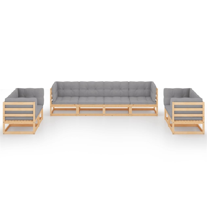 vidaXL 8 Piece Wood Garden Lounge Set in Natural