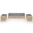 vidaXL 8 Piece Wood Garden Lounge Set in Natural