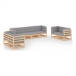 vidaXL 8 Piece Wood Garden Lounge Set in Natural
