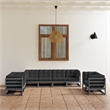 vidaXL 8 Piece Wood Garden Lounge Set in Gray