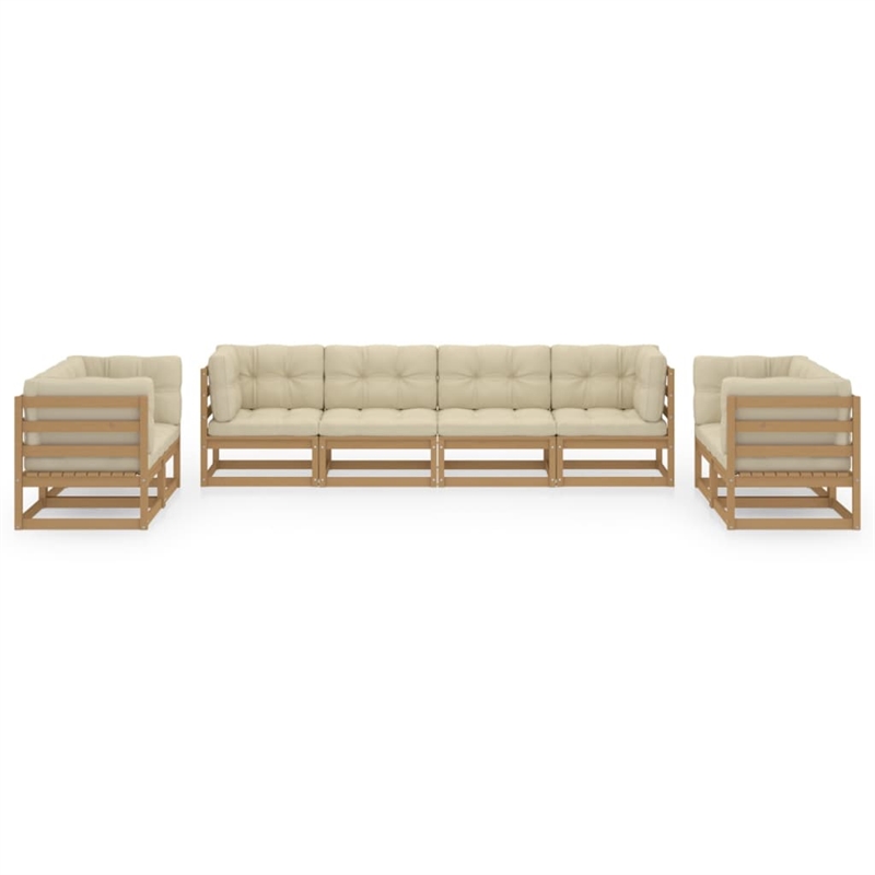 vidaXL 8 Piece Wood Garden Lounge Set in Brown