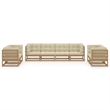 vidaXL 8 Piece Wood Garden Lounge Set in Brown