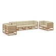 vidaXL 8 Piece Wood Garden Lounge Set in Brown