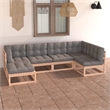 vidaXL 6 Piece Wood Medium Garden Lounge Set