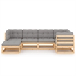 vidaXL 6 Piece Wood Medium Garden Lounge Set