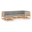 vidaXL 6 Piece Wood Medium Garden Lounge Set