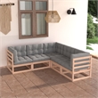 vidaXL 5 Piece Wood Garden Lounge Set in Gray