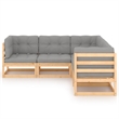 vidaXL 5 Piece Wood Garden Lounge Set in Gray