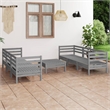 vidaXL 7 Piece Wood Garden Lounge Set in Gray