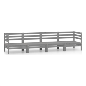 vidaXL 4 Piece Wood Medium Garden Lounge Set in Gray