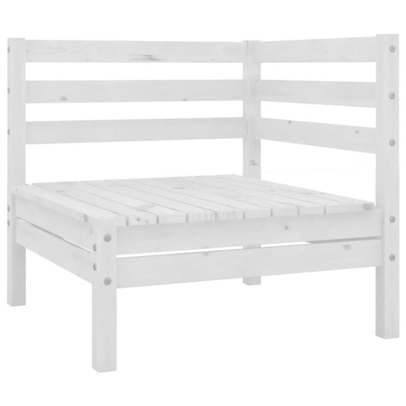 vidaXL 9 Piece Wood Large Garden Lounge Set in White