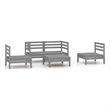 vidaXL 5 Piece Wood Garden Lounge Set in Gray