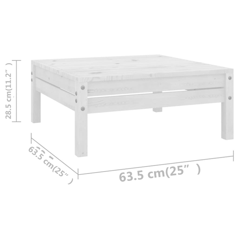 vidaXL 6 Piece Wood Garden Lounge Set in White