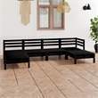vidaXL 6 Piece Wood Large Garden Lounge Set in Black