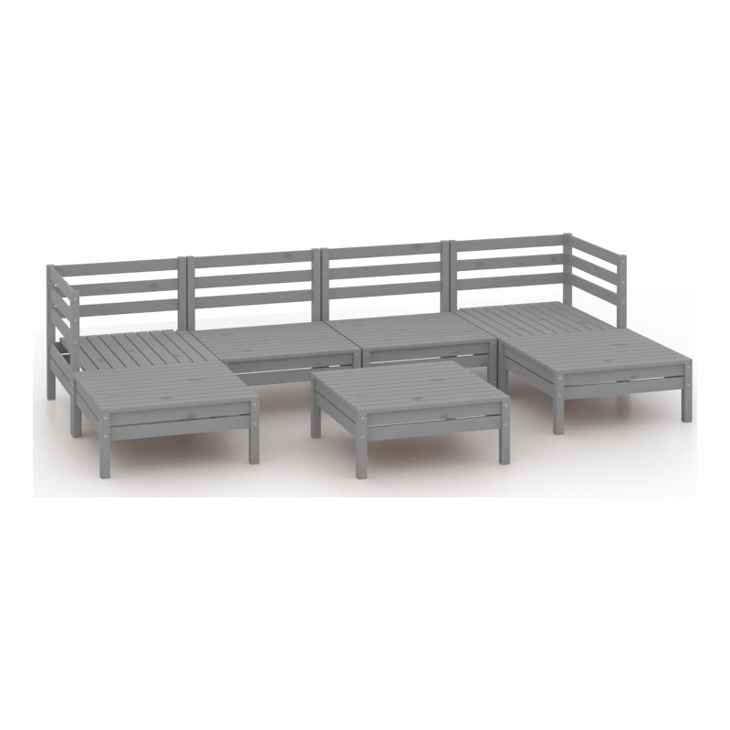 vidaXL Wood Large Garden Lounge Set in Gray