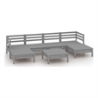 vidaXL Wood Large Garden Lounge Set in Gray