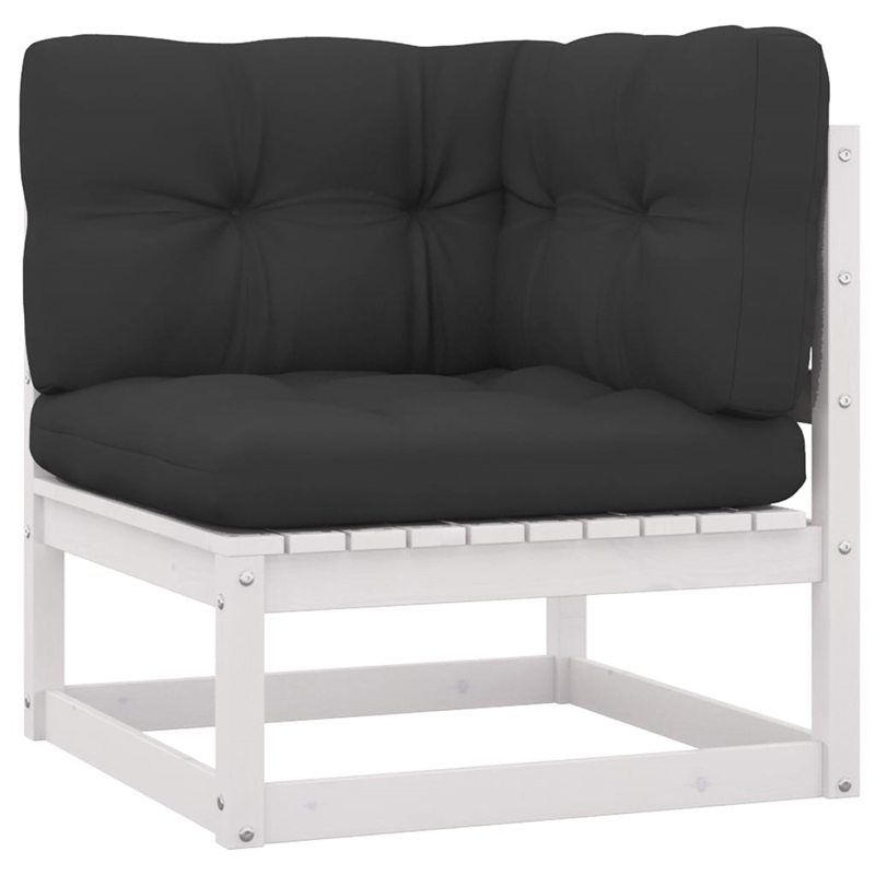 vidaXL Wood Small Garden Lounge Set in White