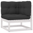 vidaXL Wood Small Garden Lounge Set in White