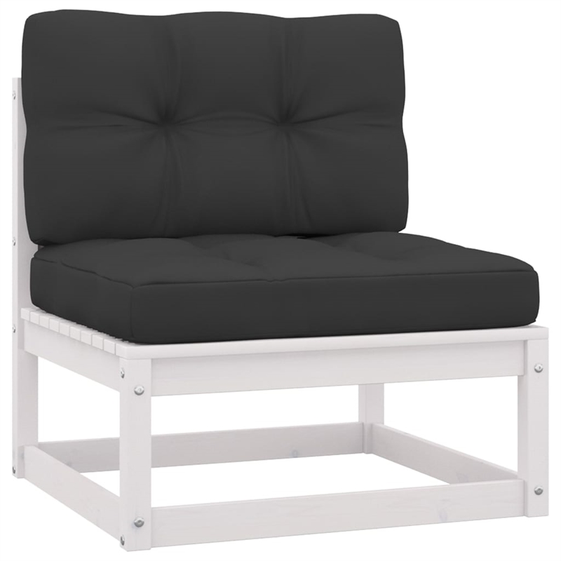 vidaXL Wood Small Garden Lounge Set in White