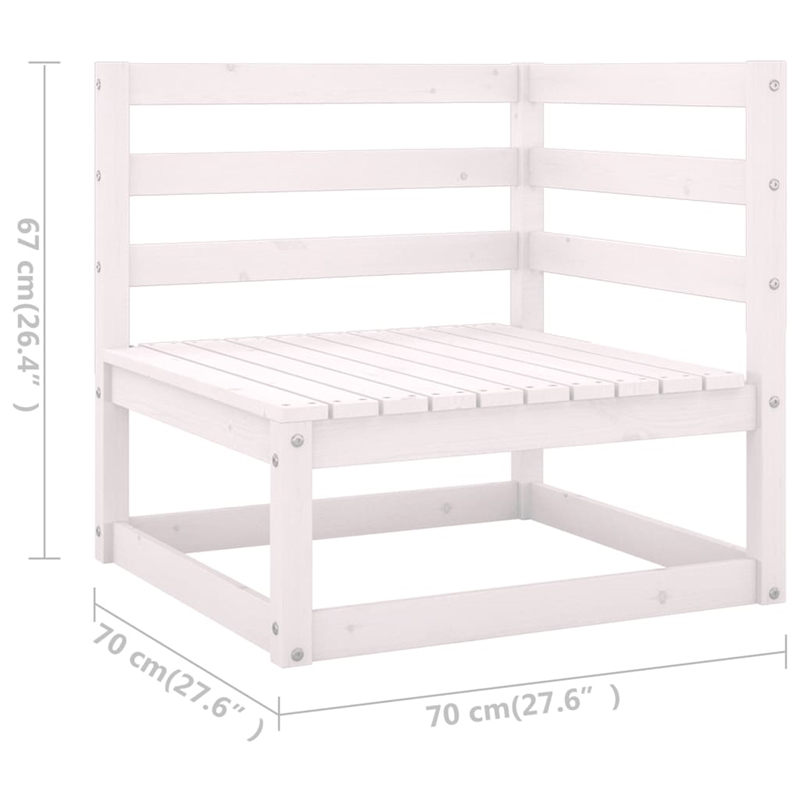 vidaXL Wood Small Garden Lounge Set in White