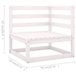 vidaXL Wood Small Garden Lounge Set in White