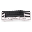 vidaXL Wood Small Garden Lounge Set in White