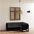 vidaXL Wood Medium Garden Lounge Set in Black