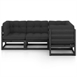 vidaXL Wood Medium Garden Lounge Set in Black