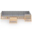vidaXL 7 Piece Wood Small Garden Lounge Set in Gray