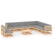vidaXL 11 Piece Wood Garden Lounge Set