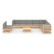 vidaXL 11 Piece Wood Garden Lounge Set