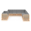 vidaXL Wood Garden Lounge Set in Gray/Natural