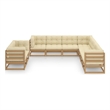 vidaXL 9 Piece Wood Garden Lounge Set in Brown