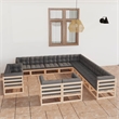 vidaXL 13 Piece Wood Garden Lounge Set in Natural