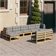 vidaXL 9 Piece Wood Garden Lounge Set in Natural