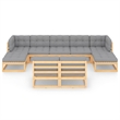vidaXL 9 Piece Wood Garden Lounge Set in Natural