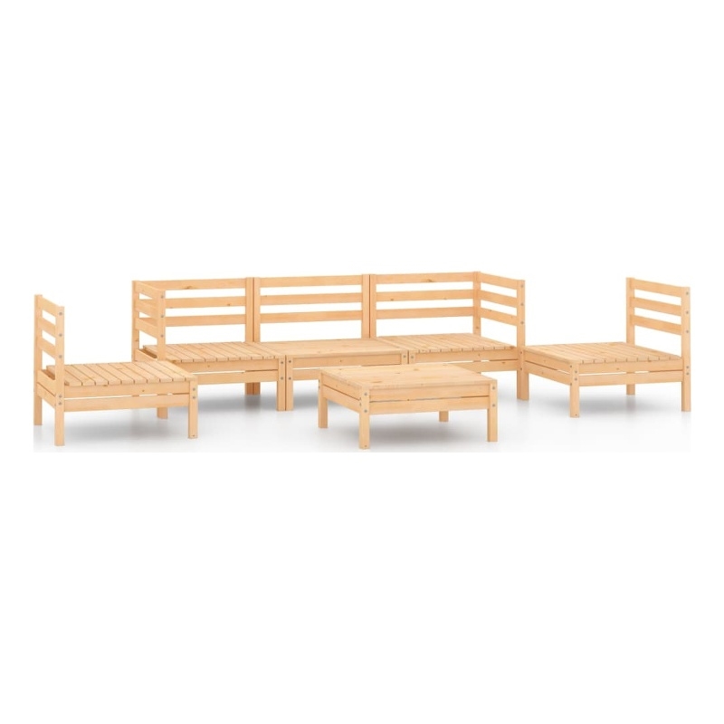 vidaXL Wood Large Garden Lounge Set in Natural