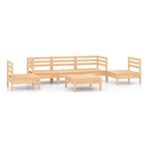 vidaXL Wood Large Garden Lounge Set in Natural