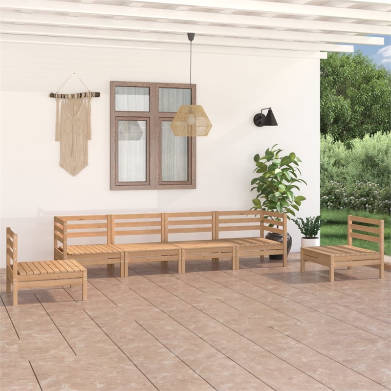 vidaXL Wood Medium Garden Lounge Set in Natural