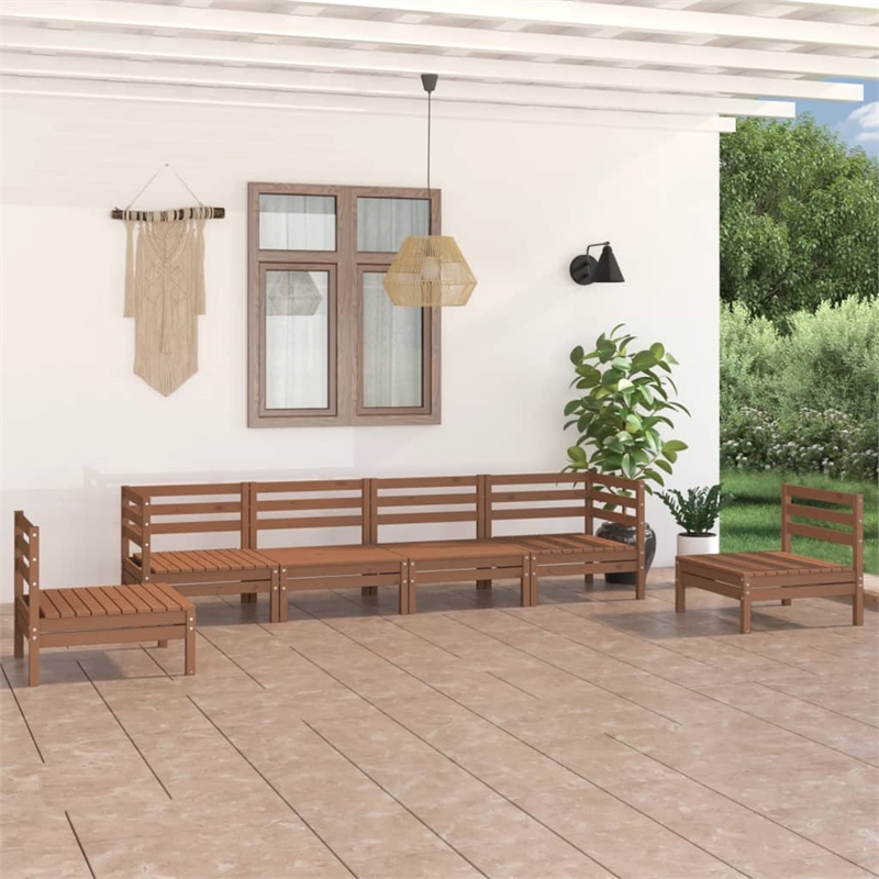 vidaXL Wood Medium Garden Lounge Set in Brown