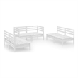 vidaXL Wood Medium Garden Lounge Set in White