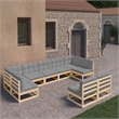 vidaXL 9 Piece Wood Garden Lounge Set in Natural