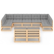 vidaXL 9 Piece Wood Garden Lounge Set in Natural